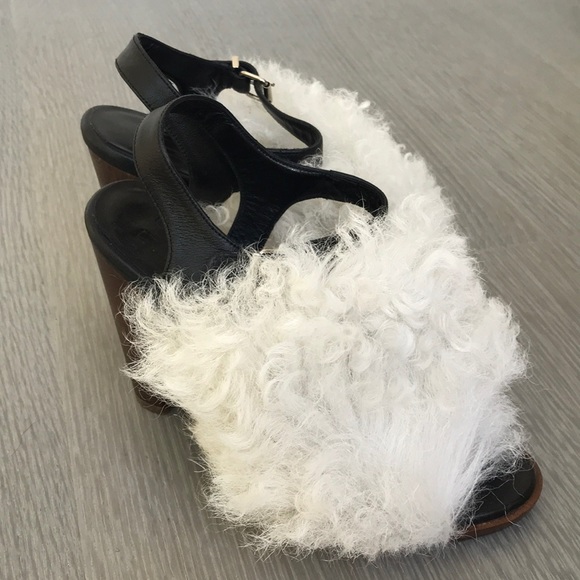 New Topshop Hilda Shearling Sandals by Unique - Picture 2 of 8